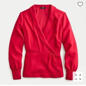 J. Crew NWT Drapey faux-wrap top in 365 crepe - Size 0